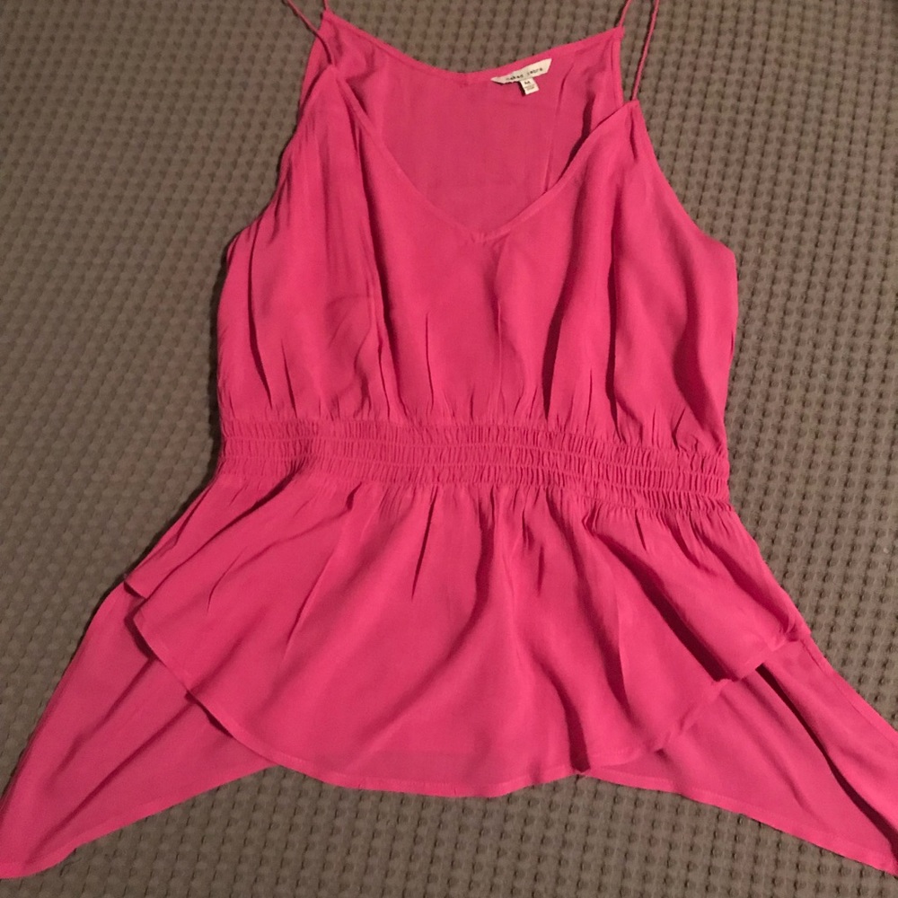 Dark pink, rayon shell top.